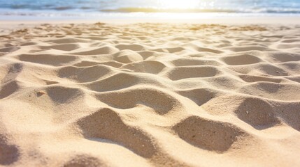 Fundo fotogr&aacute;fico de ver&atilde;o, com desfoque no fundo para mockup em uma praia