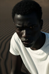 Surreal Photo of African American Male in a Dreamy Setting