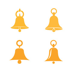 Bell icon set on white background. Vector illustration in trendy flat style