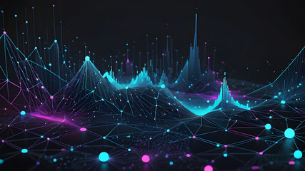 Data technology background. Abstract background. Connecting dots and lines on dark background