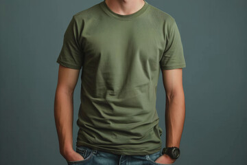 Olive green T-shirt mockup mock up concept