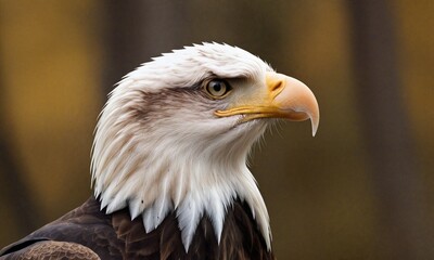 Obraz premium Extreme Close-Up View of a Bald Eagle in Nature