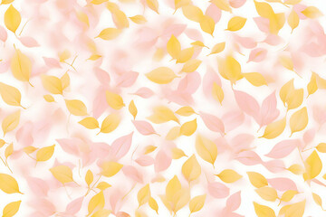 Light Pink Yellow elegant template with leaves, Creative illustration in blurred style with leaves