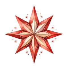 Fototapeta premium Watercolor snowflake isolated on white background. Watercolor illustration.