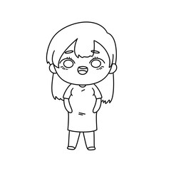 A cartoon girl with a big smile on her face