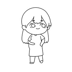 A woman is drawing a picture of a pregnant woman