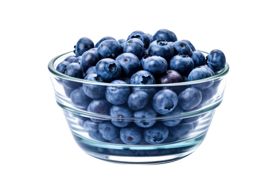 Bluberries in bowl isolated on transparent background.