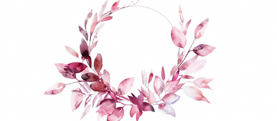 Obraz na płótnie Canvas watercolor wreath floral pattern for wedding banner background