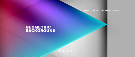 Flowing bright neon gradients geometric abstract background with triangles and lines. Fluid color pattern of color liquid gradient background for wallpaper, banner, background, card, landing page