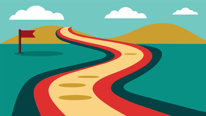 A running trail that feels more like a plush carpet providing a comfortable and supportive surface for all types of runners.. Vector illustration