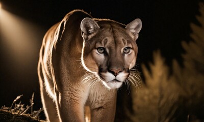 Moonlight Encounter: A Puma in the Night