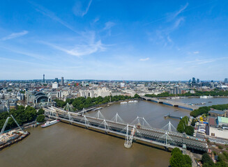 River Thames viewed from height (London, England, United Kingdom)