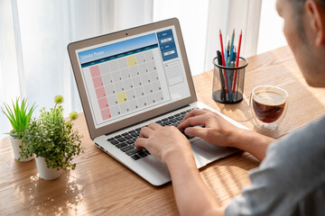 Calendar on computer software application for modish schedule planning for personal organizer and...