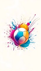 Abstract lifestyle banner design with ball and colorful splashing shapes