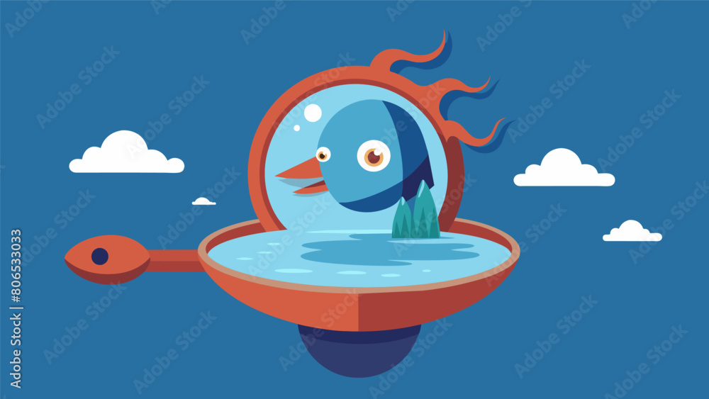 Aufkleber a float featuring a deformed creature with a mirror for a face symbolizing the way in which misinfor