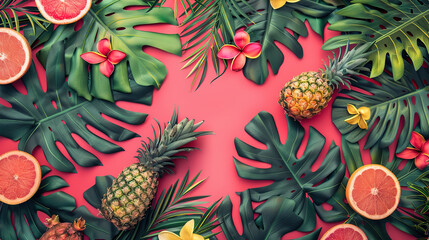 Obraz premium Summer vibe pattern wallpaper