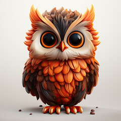 Watercolor Ember owl, clipart Illustration, Generative Ai