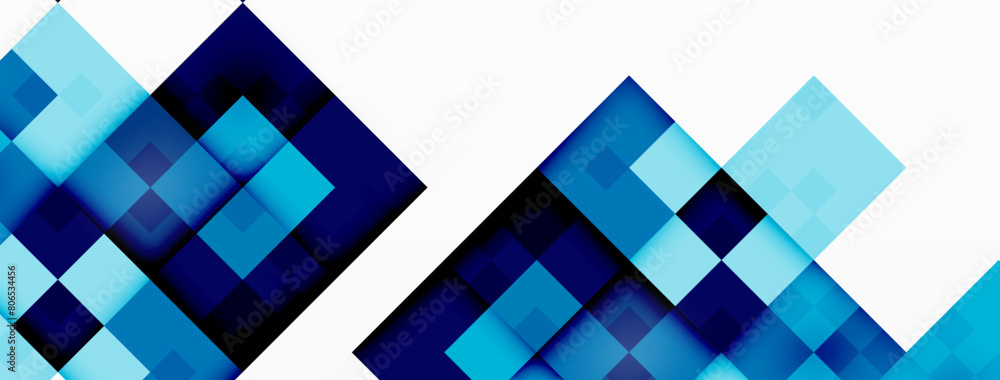 Aufkleber A symmetrical pattern of electric blue rectangles on a white background, showcasing the material property of graphics and font design with tints and shades