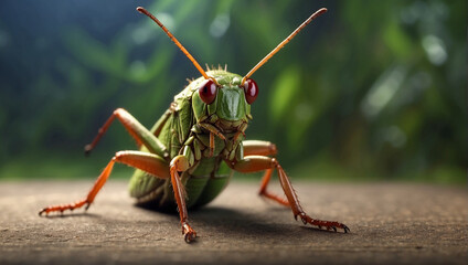 Crickets close view in jungle 