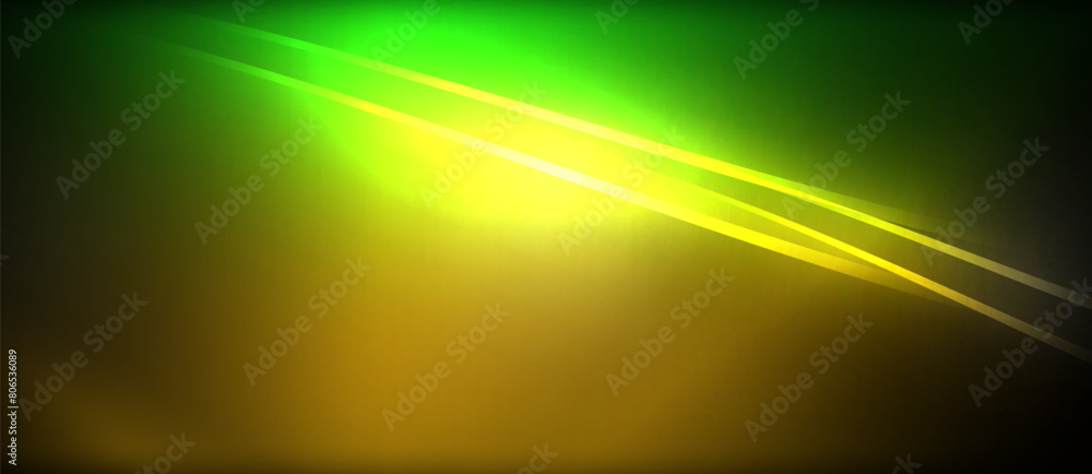 Poster an electric blue and amber light is casting a colorful lens flare against a dark rectangular backgro