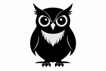 Owl silhouette on white background, Vector illustration, icon, svg, characters, Holiday t shirt, Hand drawn trendy Vector illustration, illustration of a seagull