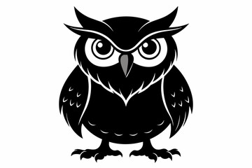 Owl silhouette on white background, Vector illustration, icon, svg, characters, Holiday t shirt, Hand drawn trendy Vector illustration, illustration of a seagull