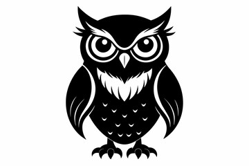 Owl silhouette on white background, Vector illustration, icon, svg, characters, Holiday t shirt, Hand drawn trendy Vector illustration, illustration of a seagull