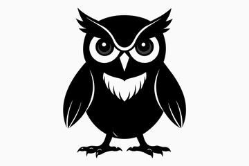Owl silhouette on white background, Vector illustration, icon, svg, characters, Holiday t shirt, Hand drawn trendy Vector illustration, illustration of a seagull