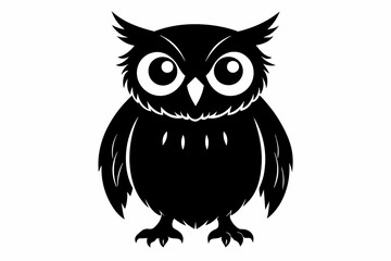 Owl silhouette on white background, Vector illustration, icon, svg, characters, Holiday t shirt, Hand drawn trendy Vector illustration, illustration of a seagull