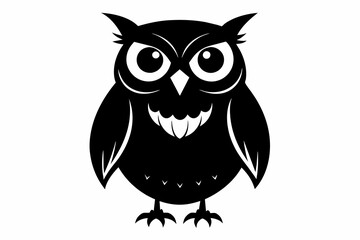 Owl silhouette on white background, Vector illustration, icon, svg, characters, Holiday t shirt, Hand drawn trendy Vector illustration, illustration of a seagull