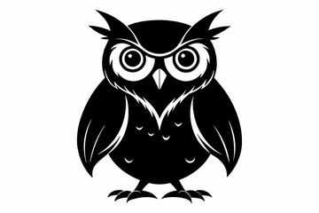 Owl silhouette on white background, Vector illustration, icon, svg, characters, Holiday t shirt, Hand drawn trendy Vector illustration, illustration of a seagull