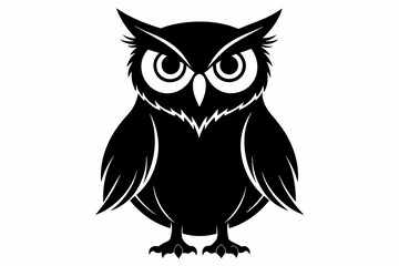 Owl silhouette on white background, Vector illustration, icon, svg, characters, Holiday t shirt, Hand drawn trendy Vector illustration, illustration of a seagull