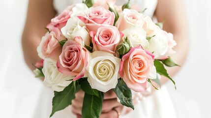 Obraz premium Bride's bouquet, wedding, bouquet, copy space, space for text, Generative AI.花嫁のブーケ、結婚式、花束、コピースペース,テキスト用スペース,Generative AI。