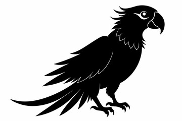 Parrot silhouette on white background, Vector illustration, bird, icon, svg, characters, Holiday t shirt, Hand drawn trendy Vector illustration, illustration of a seagull

