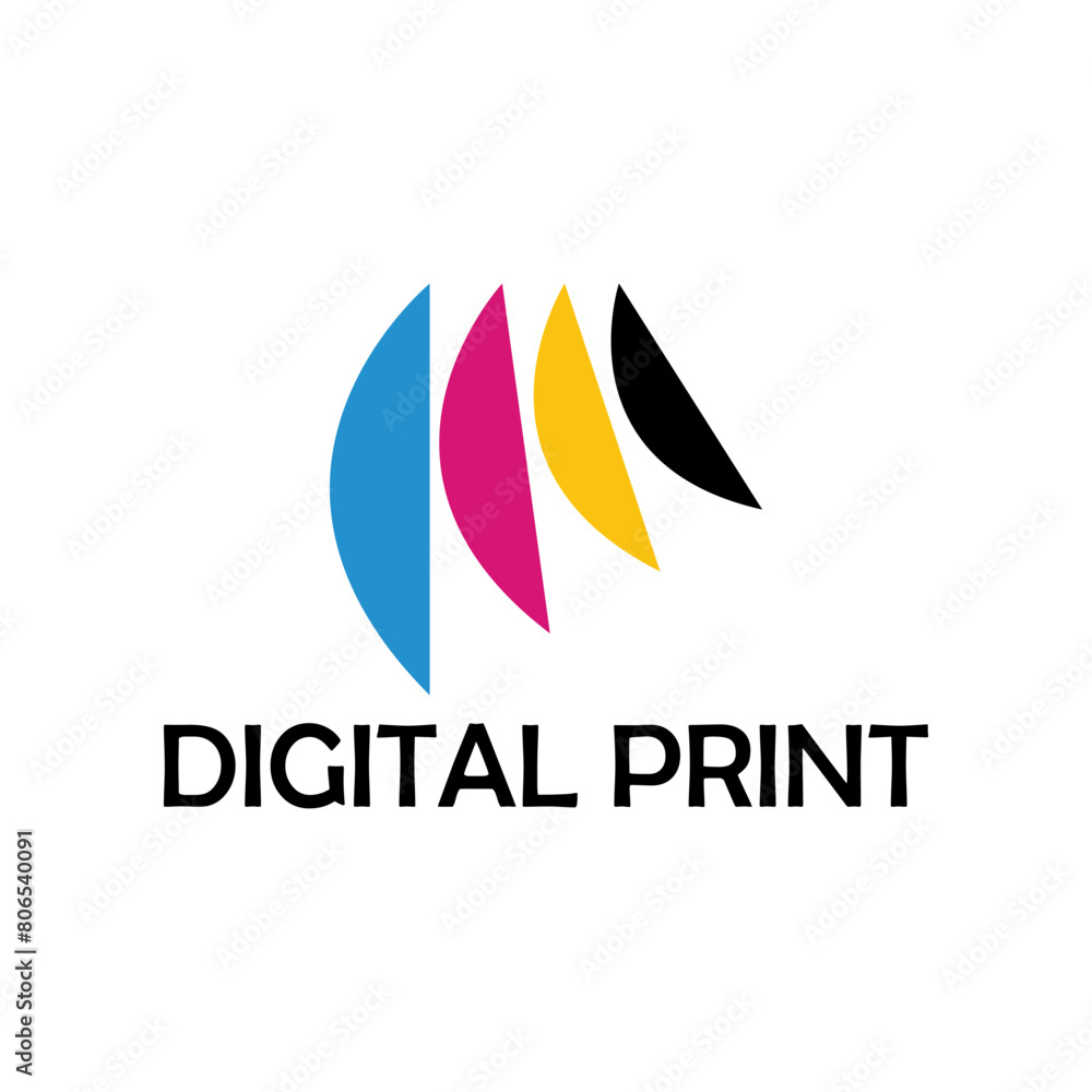 Sticker Digital Print logo vector design