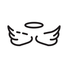 Angel Funeral Wing Line Icon