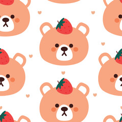 seamless pattern cartoon bears. cute animal wallpaper illustration for gift wrap paper