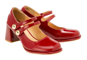 Vintage fashion in red shoes isolated