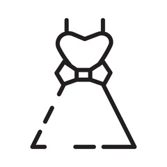 Bride Dress Wedding Line Icon