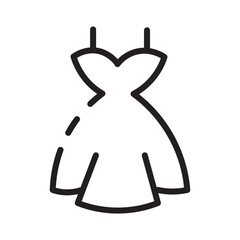 Bridal Bride Dress Line Icon