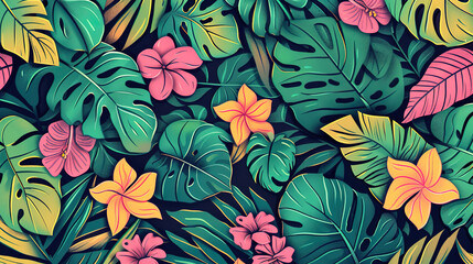 Colourful summer pattern wallpaper
