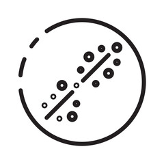 Bacteria Cell Virus Line Icon