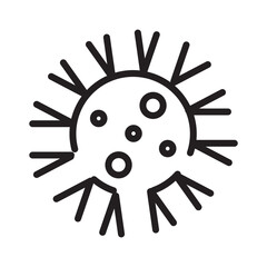 Bacteria Cell Virus Line Icon