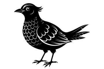 Fototapeta premium Lark silhouette on white background, Vector illustration, bird, icon, svg, characters, Holiday t shirt, Hand drawn trendy Vector illustration, crow on a white