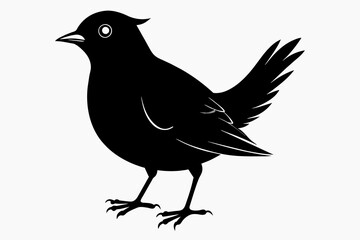 Lark silhouette on white background, Vector illustration, bird, icon, svg, characters, Holiday t shirt, Hand drawn trendy Vector illustration, crow on a white
