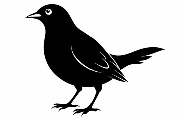 Lark silhouette on white background, Vector illustration, bird, icon, svg, characters, Holiday t shirt, Hand drawn trendy Vector illustration, crow on a white