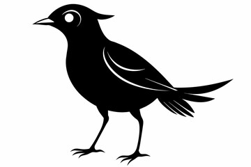 Obraz premium Lark silhouette on white background, Vector illustration, bird, icon, svg, characters, Holiday t shirt, Hand drawn trendy Vector illustration, crow on a white
