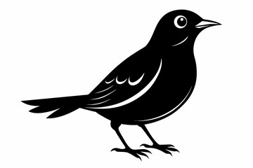 Lark silhouette on white background, Vector illustration, bird, icon, svg, characters, Holiday t shirt, Hand drawn trendy Vector illustration, crow on a white