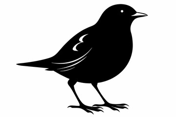 Lark silhouette on white background, Vector illustration, bird, icon, svg, characters, Holiday t shirt, Hand drawn trendy Vector illustration, crow on a white