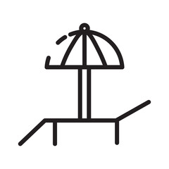 Lounger Service Sun Line Icon